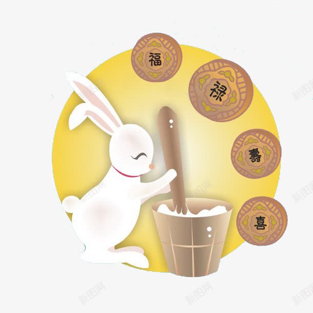 玉兔png免抠素材_88icon https://88icon.com 中秋佳节 中秋节元素 兔子 卡通 可爱 小白兔 月亮 月圆 玉兔 玉兔捣药
