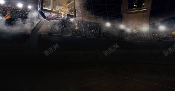 黑色篮球场海报背景背景
