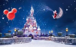 圣诞节梦幻城堡海报背景背景