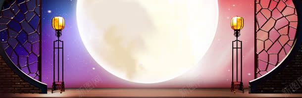 中秋节banner创意jpg设计背景_88icon https://88icon.com 1920PX 中秋 促销 新款 月饼 活动 淘宝 环保 风景
