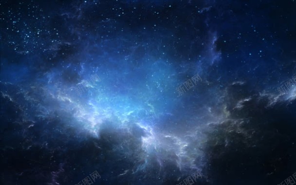 蓝色星空宇宙银河光效背景