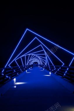 蓝极光效的炫酷大桥背景