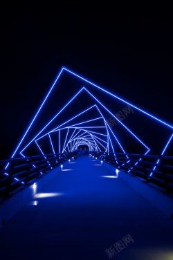 炫蓝蓝极光效的炫酷大桥高清图片