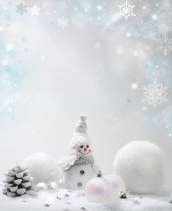 雪花饼干与圣诞球图片梦幻圣诞背景高清图片