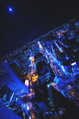 城市夜景俯瞰背景