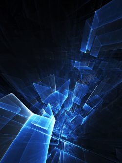 蓝色底图黑色背景蓝色水晶科技壁纸高清图片