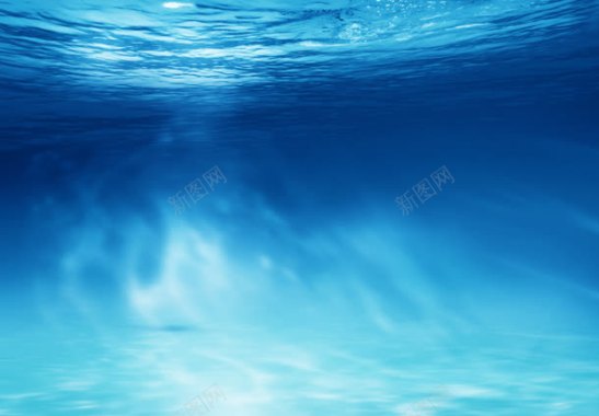 蓝色海底水底大背景背景