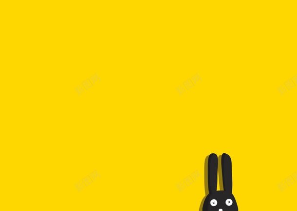 黄色卡通黑色小兔子壁纸jpg设计背景_88icon https://88icon.com 兔子 卡通 壁纸 黄色 黑色
