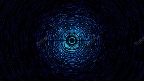 蓝色科技感圆球黑洞光斑光效背景