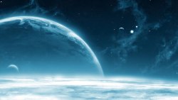 地球星空夜晚蓝色光效背景地球星空宇宙高清图片