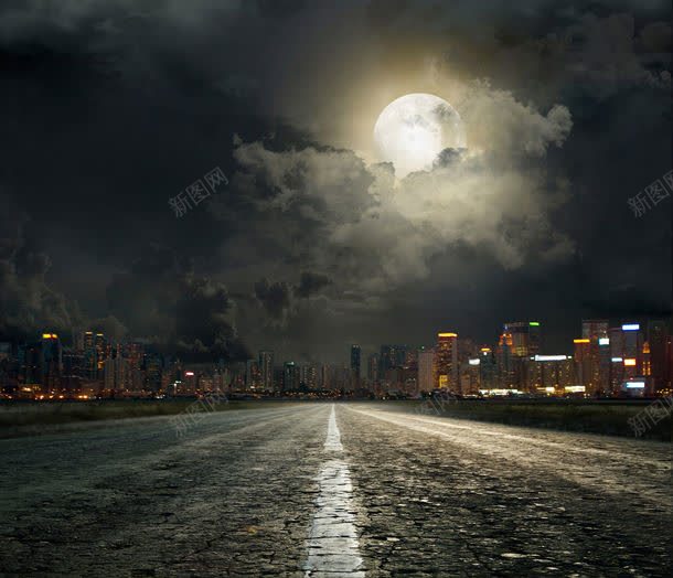 夜晚下的城市道路jpg设计背景_88icon https://88icon.com 其它类别 图片素材 城市 夜晚 夜晚下的城市道路图片 夜晚下的城市道路图片素材下载 月亮 灯光 背景花边 道路 风景 魅力城市