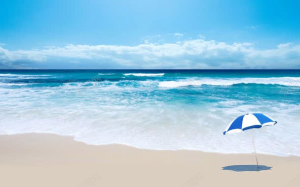 碧海蓝天的沙滩大海背景