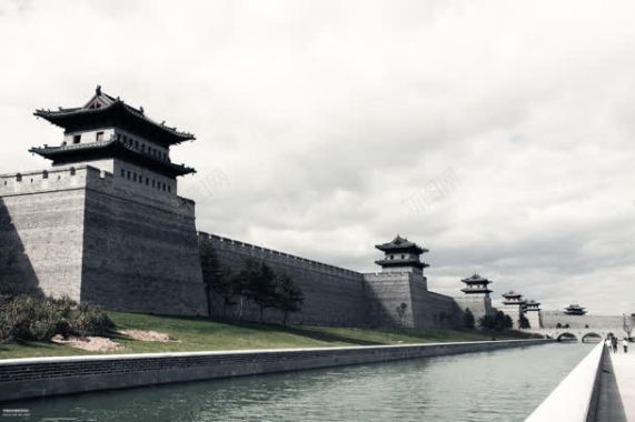 黑白复古风城墙建筑背景