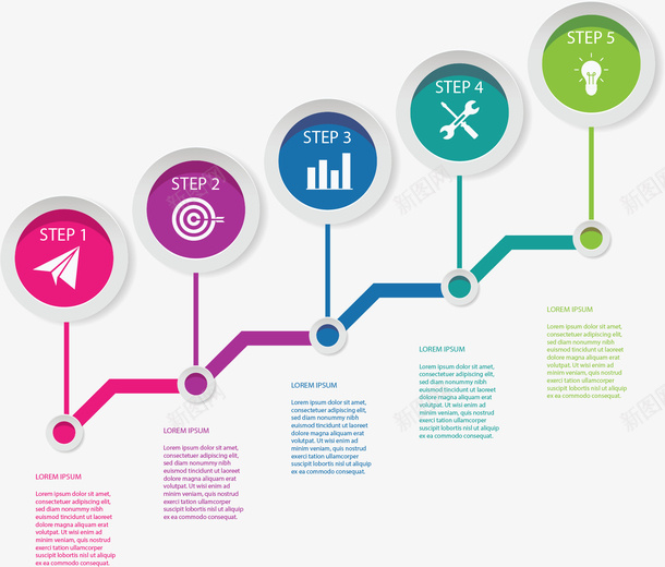 步骤流程图彩色阶梯矢量图ai免抠素材_88icon https://88icon.com 信息图表 彩色阶梯 流程图 矢量png 阶梯 阶梯图表 矢量图