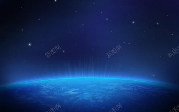 蓝色宇宙地球背景矢量背景