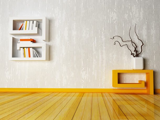 灰色墙壁黄色木地板个性书架jpg设计背景_88icon https://88icon.com 个性 书架 墙壁 木地板 灰色 黄色