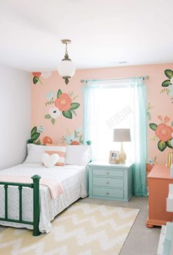 卧室设计壁纸粉色背景花朵壁纸居家卧室温馨高清图片