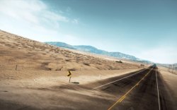荒凉荒凉沙漠中的公路海报背景高清图片