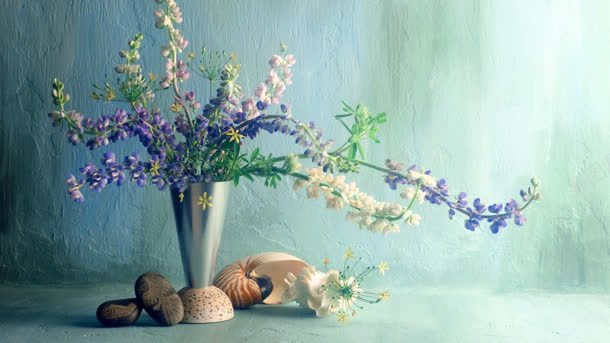 静物花瓶油画水彩画背景