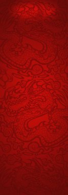 中国风大红色龙纹海报背景