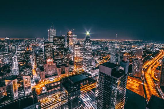 星空灯光城市夜景背景