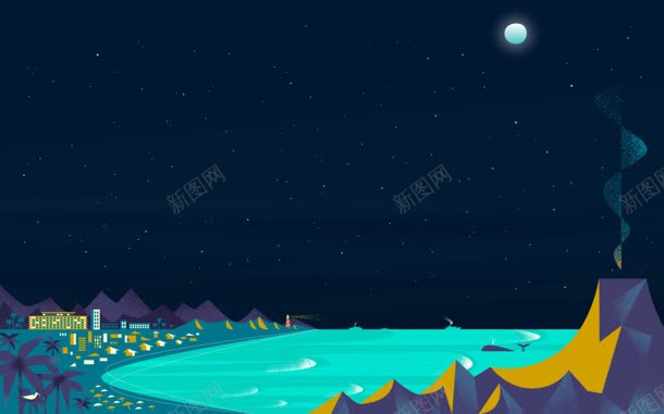 矢量卡通夜晚星空河流jpg设计背景_88icon https://88icon.com 卡通 夜晚 星空 河流 漫画 矢量