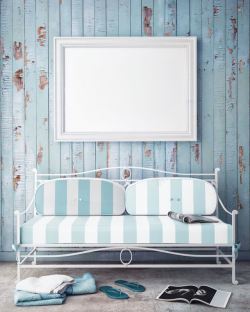 家居装饰画沙发椅和相框高清图片