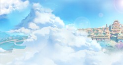 天庭云上天宫卡通游戏海报背景高清图片