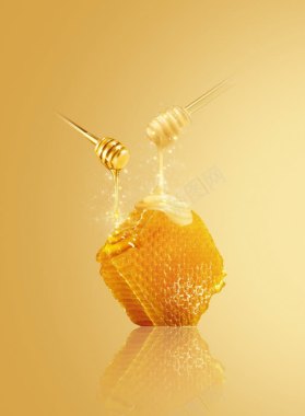 黄色光效蜂蜜海报背景