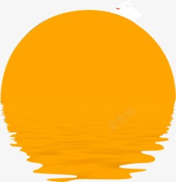 亮黄色背景中秋创意黄色水中月亮小兔图案高清图片