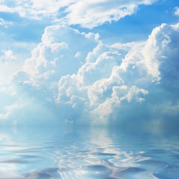 白云与水面天空云彩jpg设计背景_88icon https://88icon.com ps立面天空 云彩 天空 天空风景元素 水面 白云 蓝蓝天空