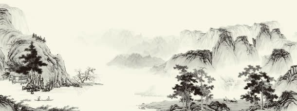 中国风水墨国画山水画背景jpg设计背景_88icon https://88icon.com 中国山水画 传统文化 古典 古典书画 古风模板 山水情 山脉山峰 工笔画 树木 居民 水墨国画 简笔山水画 远山