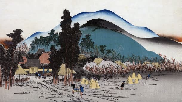 日本风浮世绘版画背景
