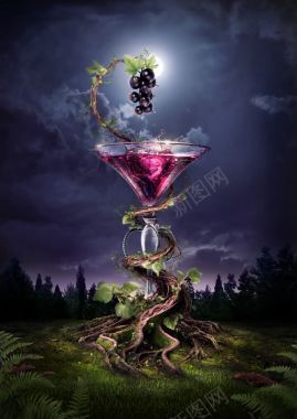 葡萄酒创意海报背景