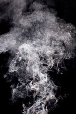 动感烟雾光效黑色背景下的烟高清图片