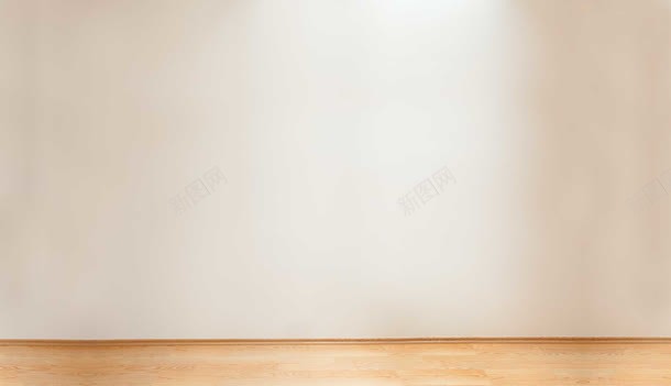 白色墙壁实木本色地板海报背景背景