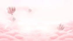 粉红热气球粉红色云层天空热气球高清图片
