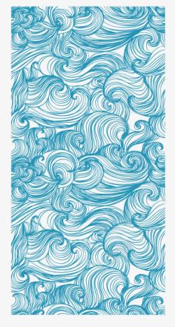 矢量海洋花纹蓝色海洋波浪花纹背景高清图片