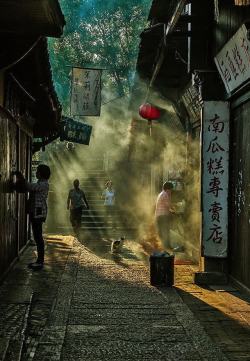 乡老江南水乡老店海报背景高清图片