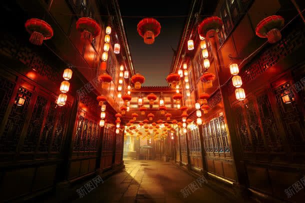 中国风阁楼新年灯笼海报背景jpg设计背景_88icon https://88icon.com 国风 新年 海报 灯笼 背景 阁楼