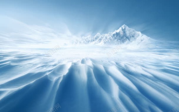 白色雪地冰山海报背景背景