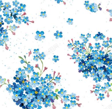 水彩蓝色花朵海报背景