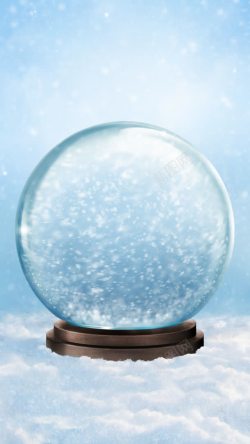 圣诞水晶球水晶球与雪花高清图片