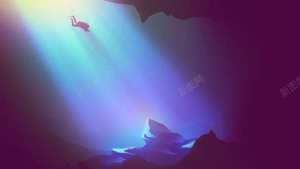 紫色卡通潜水员海底海报背景jpg设计背景_88icon https://88icon.com 卡通 海底 海报 潜水员 紫色 背景