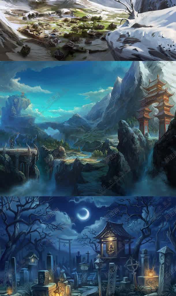 卡通手绘蓝天树叶场景jpg设计背景_88icon https://88icon.com 卡通 场景 树叶 蓝天