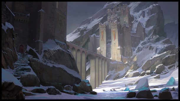游戏里的雪山场景背景