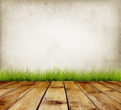模板地面表面绿草复古墙面背景