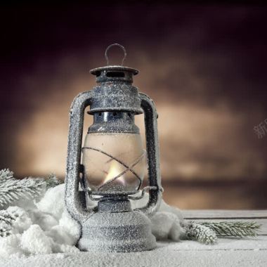 雪中的油灯怀旧风格背景