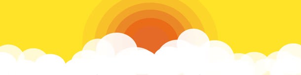 卡通云层中的太阳海报背景背景