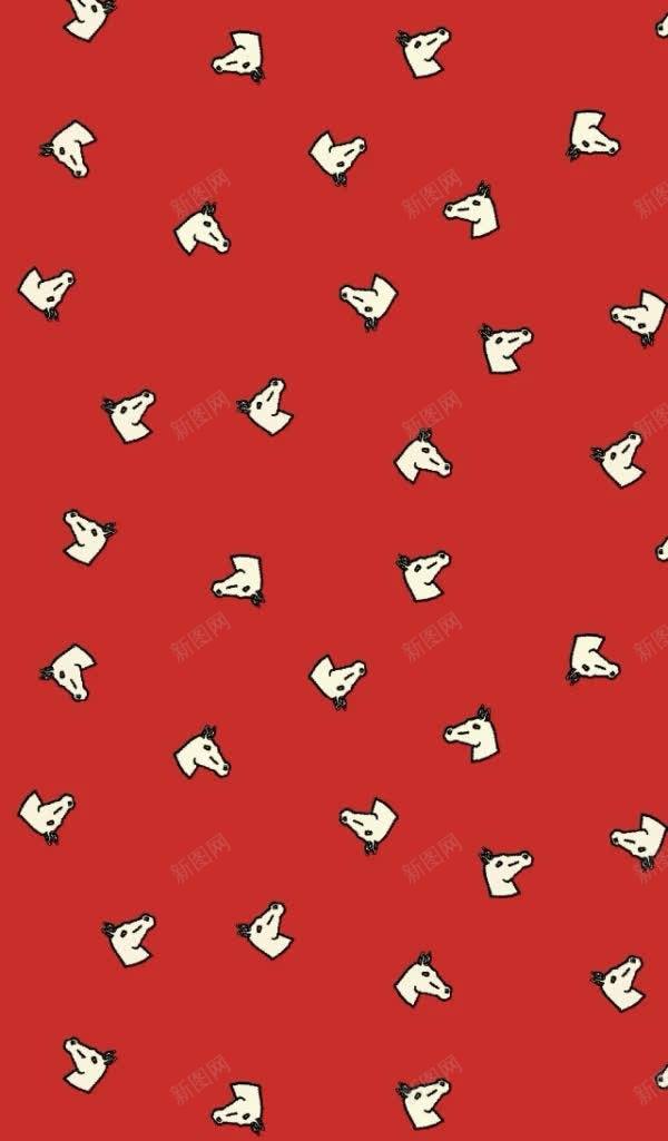 红色卡通白色马头jpg设计背景_88icon https://88icon.com 卡通 白色 红色 马头
